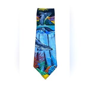 Endangered Species Tropical Whale Katie Dobson Cundiff Men's Necktie 100% Silk